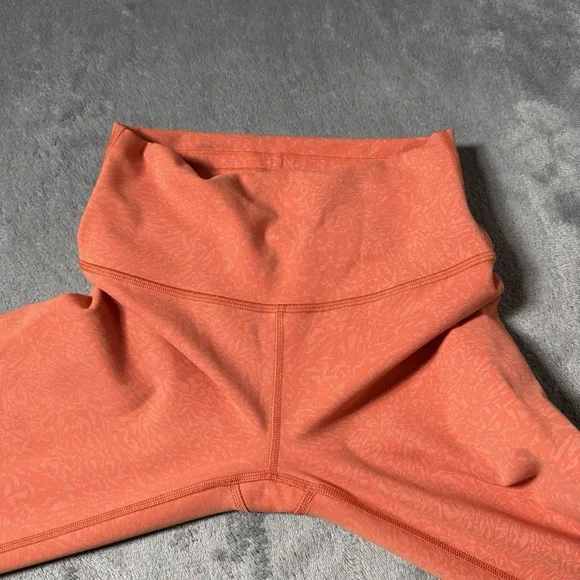 Lululemon  SZ 4 ‎ Wunder Train High Rise Tight Coral Orange Printed Everlux - Picture 3 of 9